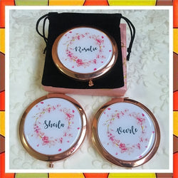 PERSONALIZED FLORAL MIRROR COMPACT