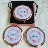 PERSONALIZED FLORAL MIRROR COMPACT