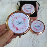 PERSONALIZED FLORAL MIRROR COMPACT