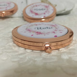 PERSONALIZED FLORAL MIRROR COMPACT