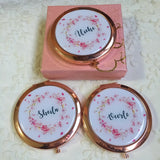 PERSONALIZED FLORAL MIRROR COMPACT