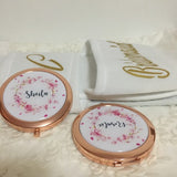 PERSONALIZED FLORAL MIRROR COMPACT